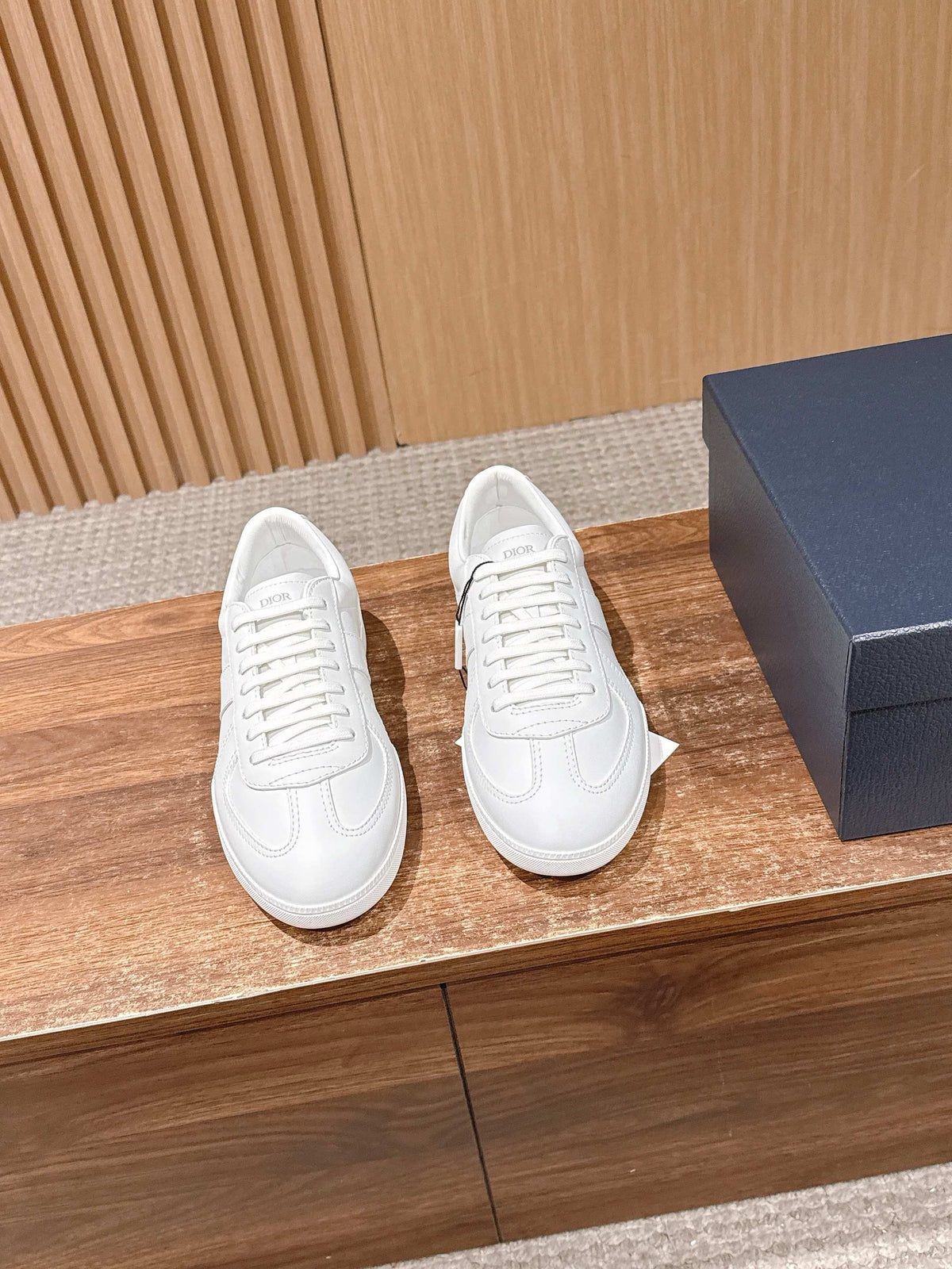 Cream Leather Cupsole Low-Top - Men's