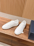 Cream Leather Cupsole Low-Top - Men's