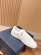 Cream Leather Cupsole Low-Top - Men's