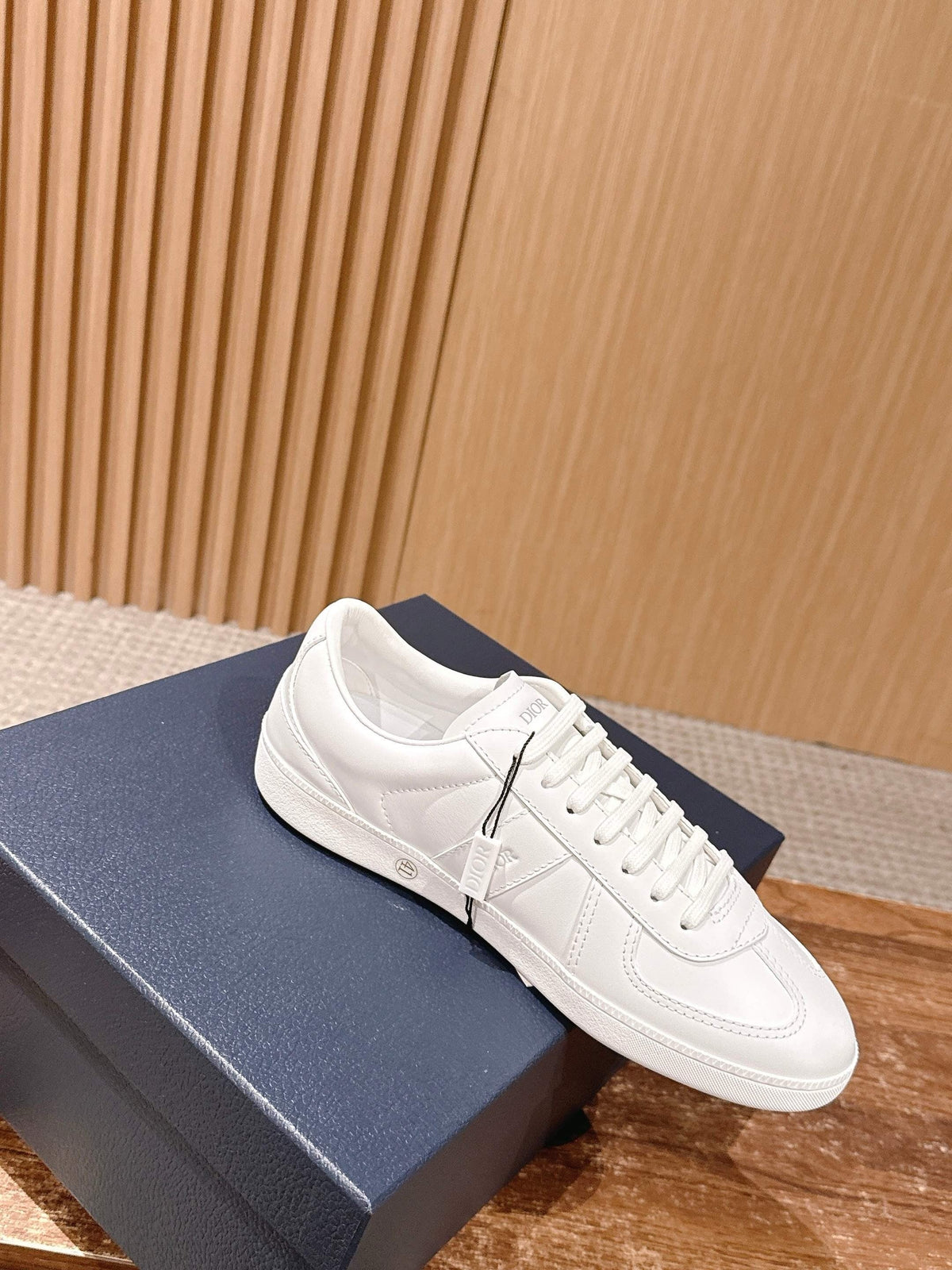 Cream Leather Cupsole Low-Top - Men's