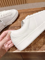Cream Leather Cupsole Low-Top - Men's