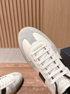 Leather Low-Top White and Tan Sneakers - Men's