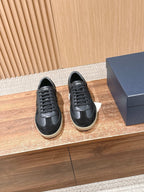 Leather Low-Top White and Tan Sneakers - Men's