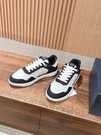 Leather Low-Top Blue and White Sneakers - Men's