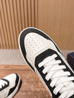 Leather Low-Top Blue and White Sneakers - Men's