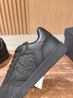 Cream Leather Plain Low-Top - Men's