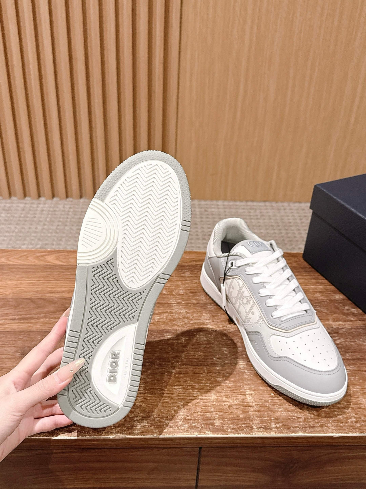 White and Grey Sneakers