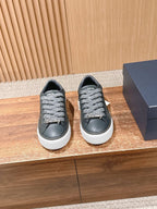 Leather Low-Top Grey Sneakers - Men's