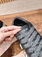 Leather Low-Top Grey Sneakers - Men's