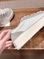 Leather Low-Top Grey Sneakers - Men's