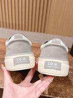 Leather Low-Top Grey Sneakers - Men's