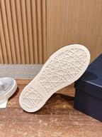 Leather Low-Top Grey Sneakers - Men's