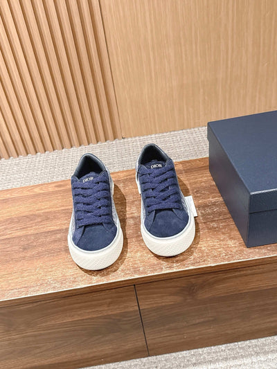 Leather Low-Top Navy Sneakers - Men's