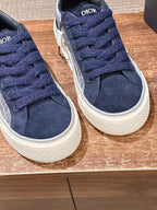 Leather Low-Top Grey Sneakers - Men's