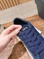 Leather Low-Top Grey Sneakers - Men's