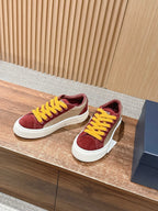 Leather Low-Top Grey Sneakers - Men's