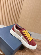 Leather Low-Top Grey Sneakers - Men's