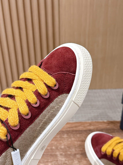 Leather Low-Top Navy Sneakers - Men's