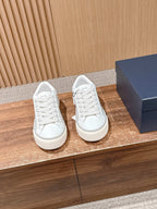 Leather Low-Top White Sneakers - Men's
