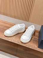 Black Leather Two-Tone Low-Top - Men's