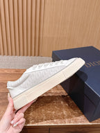 Leather Low-Top White Sneakers - Men's