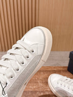 Leather Low-Top White Sneakers - Men's