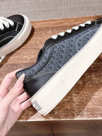Black Leather Two-Tone Low-Top - Men's