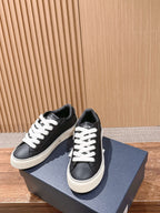 Leather Low-Top Black Sneakers - Men's