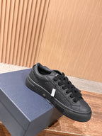 Leather Low-Top Black Sneakers - Men's