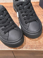 Leather Low-Top Black Sneakers - Men's