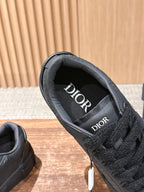Leather Low-Top Black Sneakers - Men's