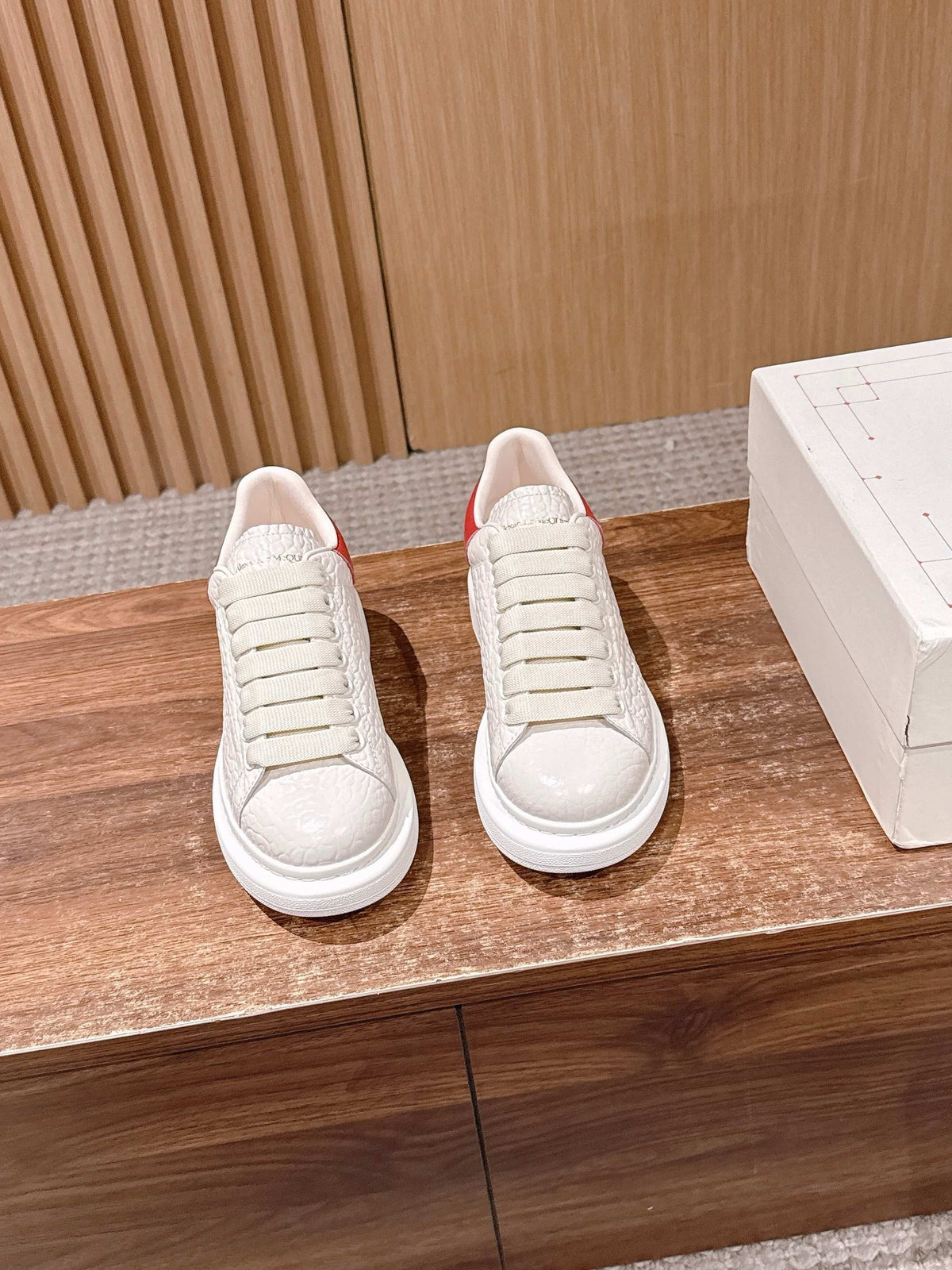 White and Blue Sneakers