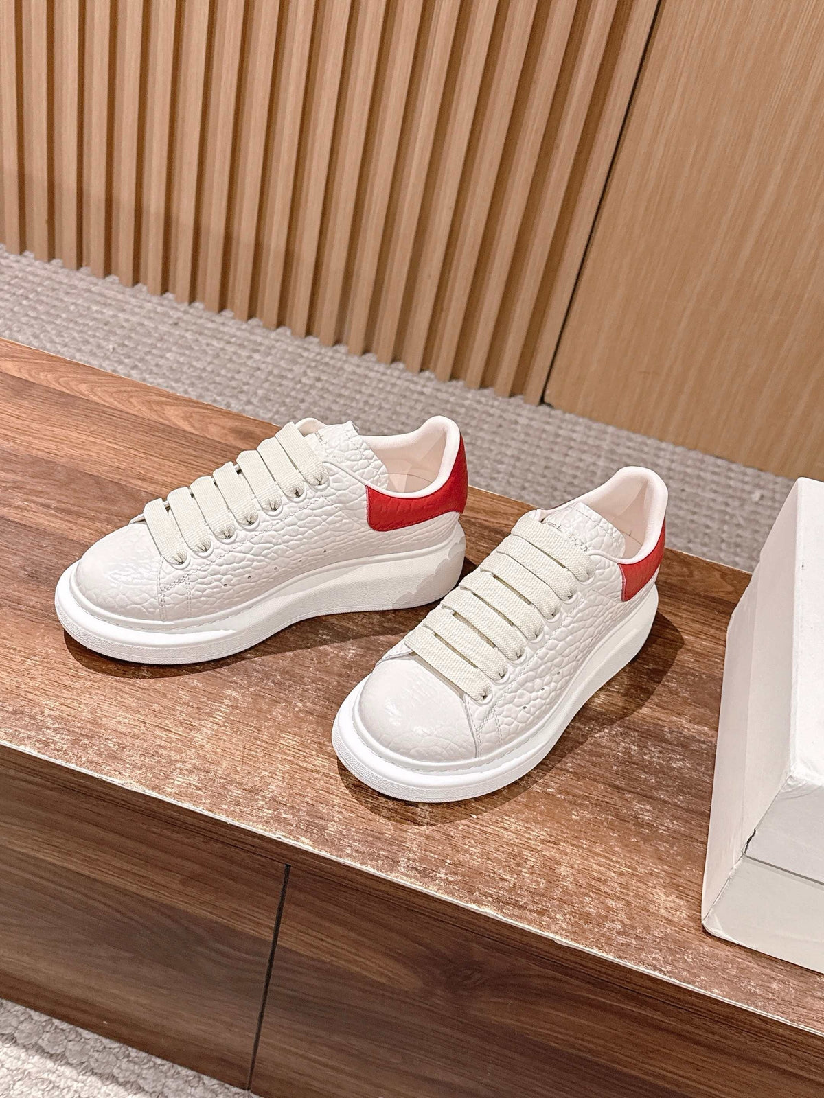 White and Blue Sneakers