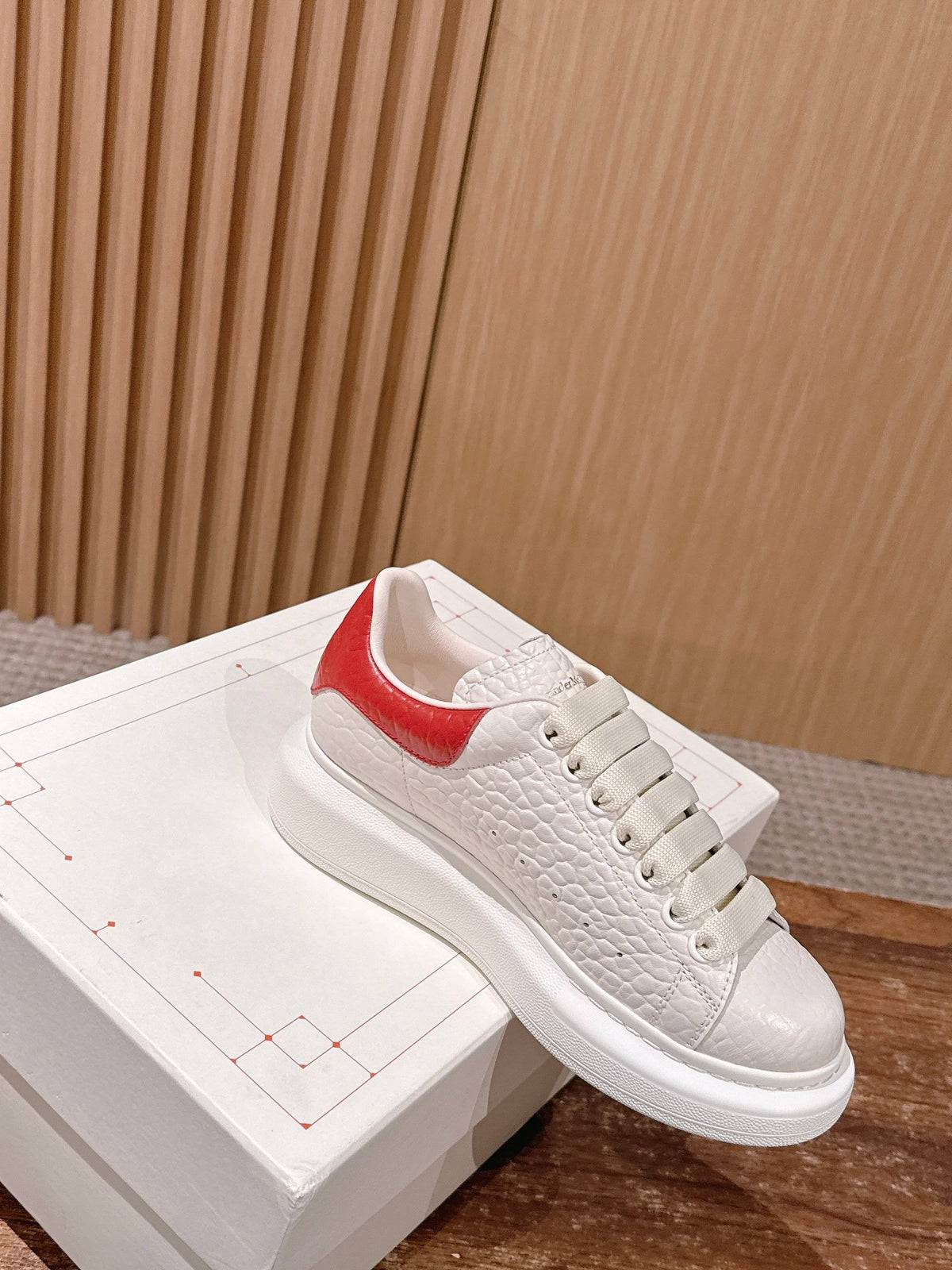 White and Blue Sneakers