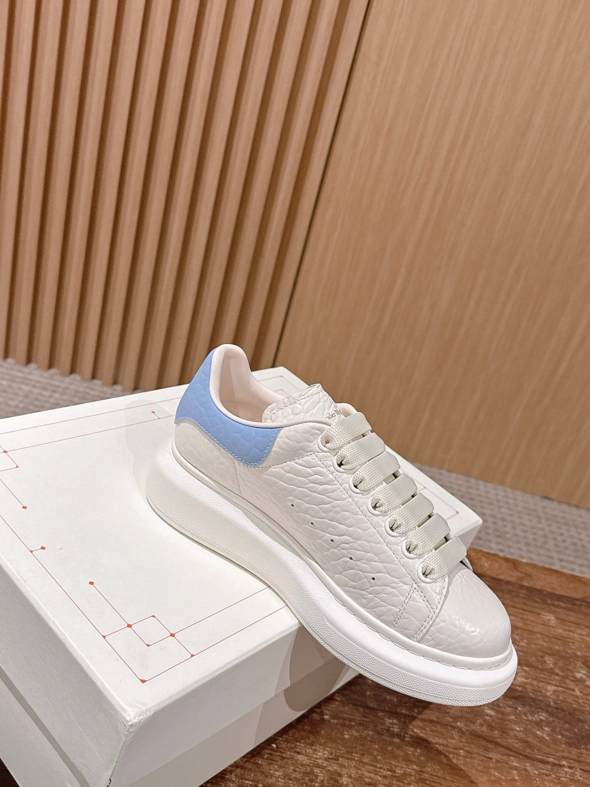 White and Blue Sneakers