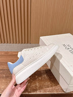 White and Blue Sneakers
