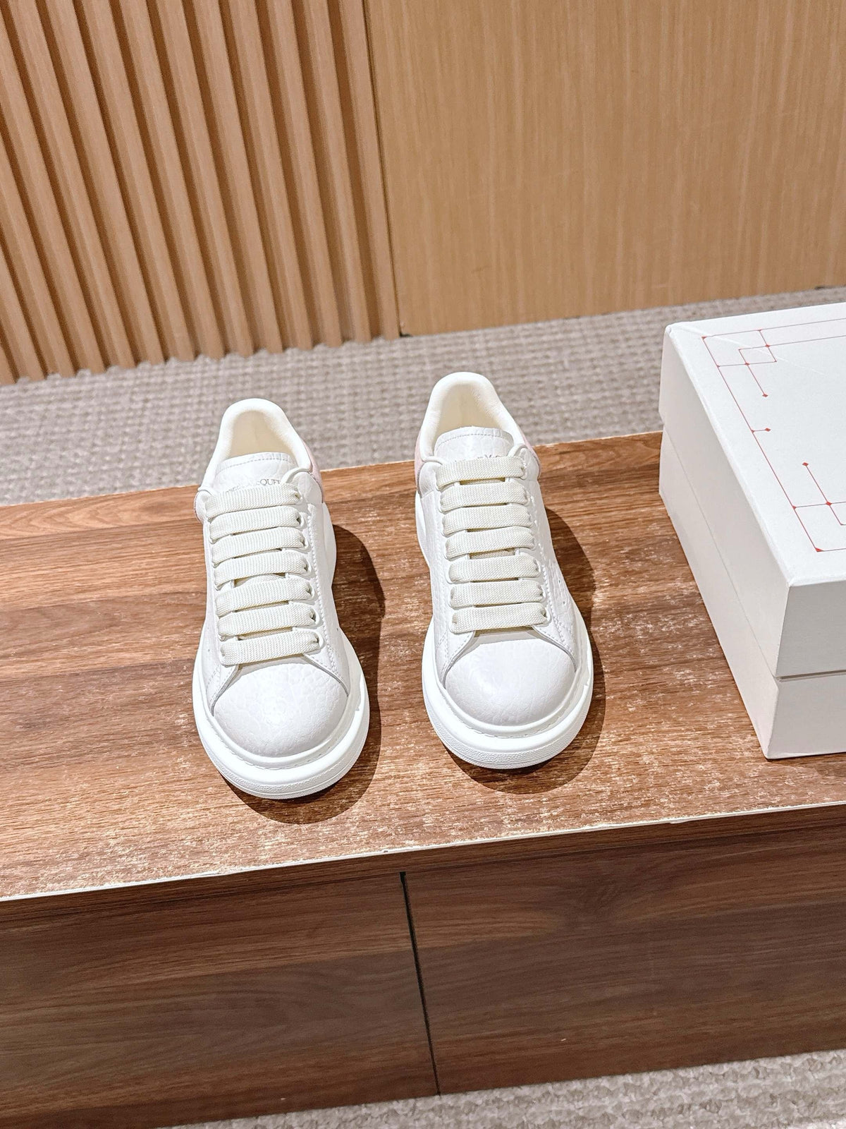 White Leather Plain Platform - Women's