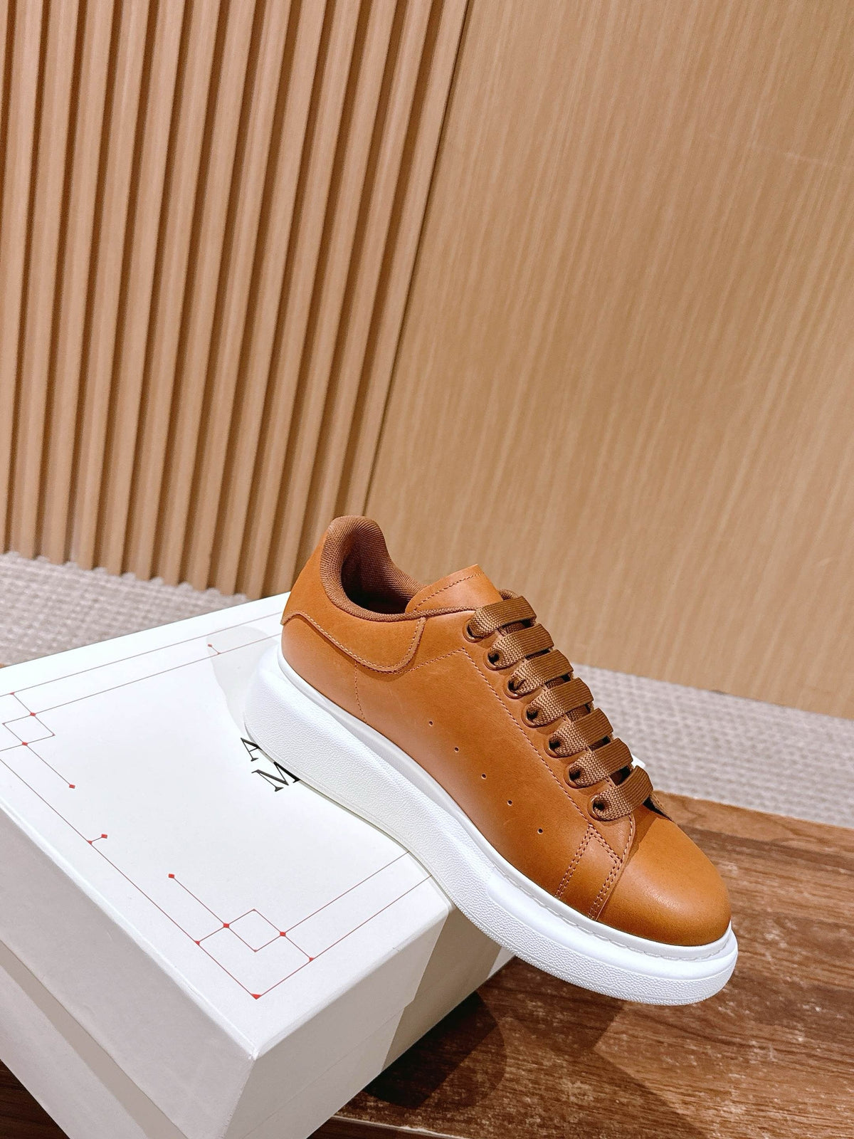 White and Brown Sneakers