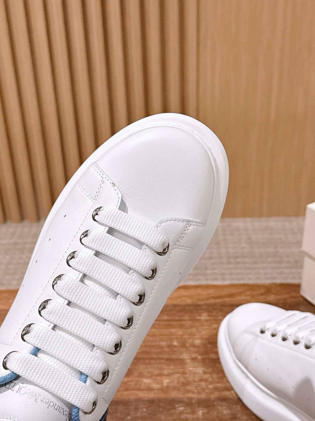 White and Blue Sneakers