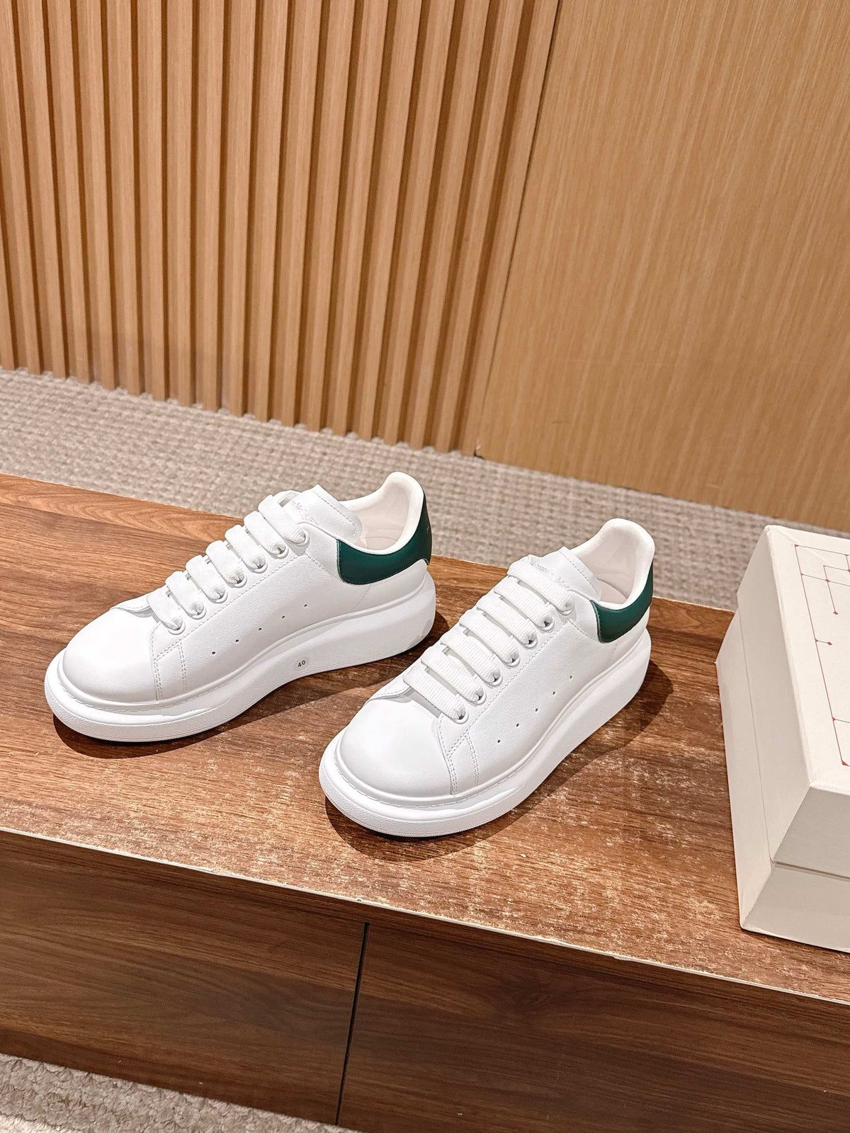 White and Green Sneakers