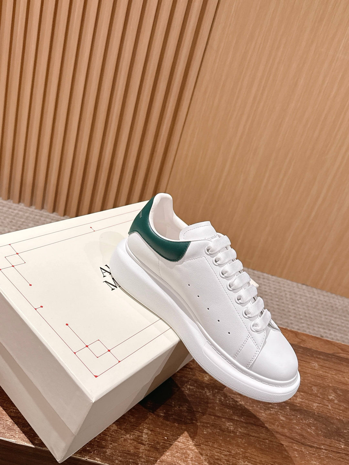 White and Green Sneakers
