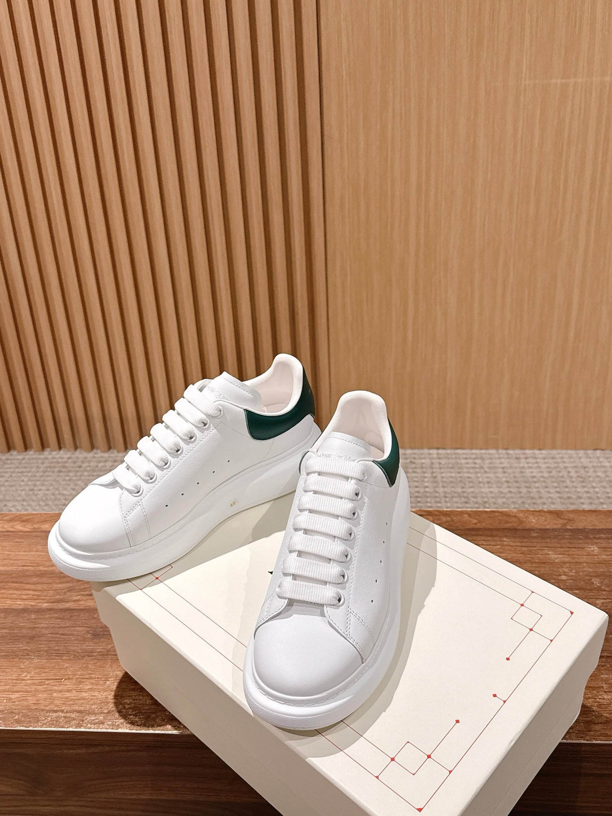 White and Green Sneakers