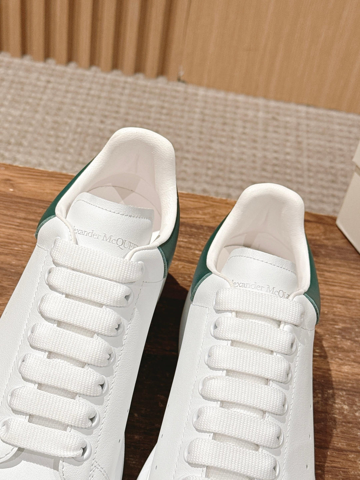 White and Green Sneakers