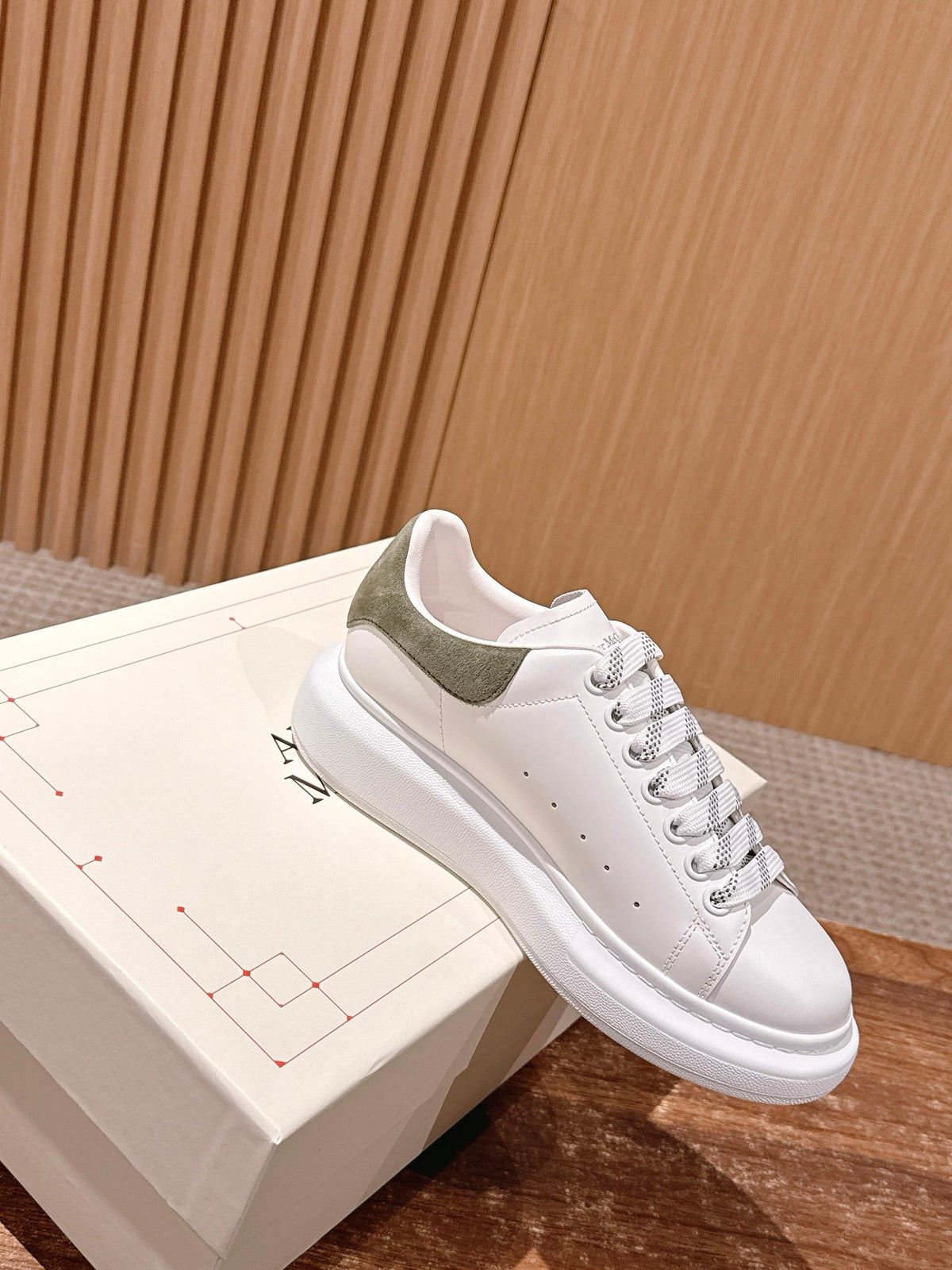 Olive Green and White Sneakers