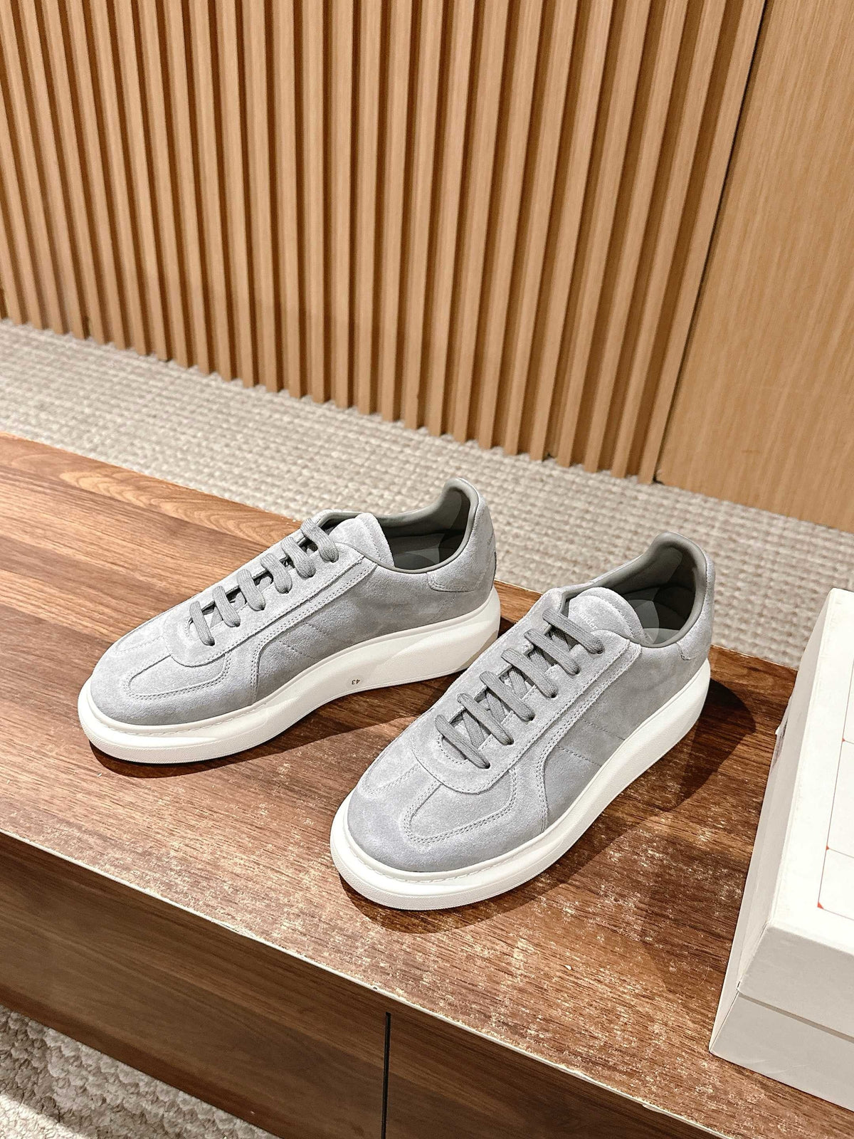 White and Grey Sneakers