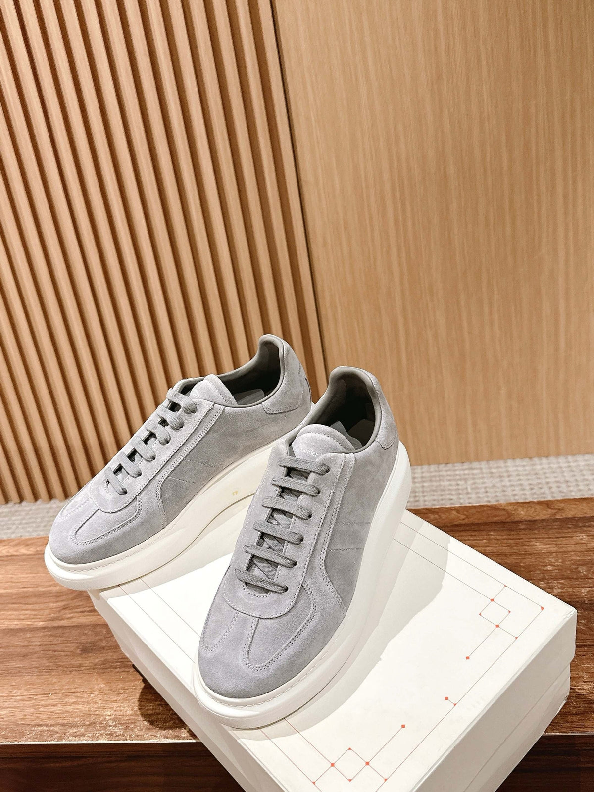 White and Grey Sneakers