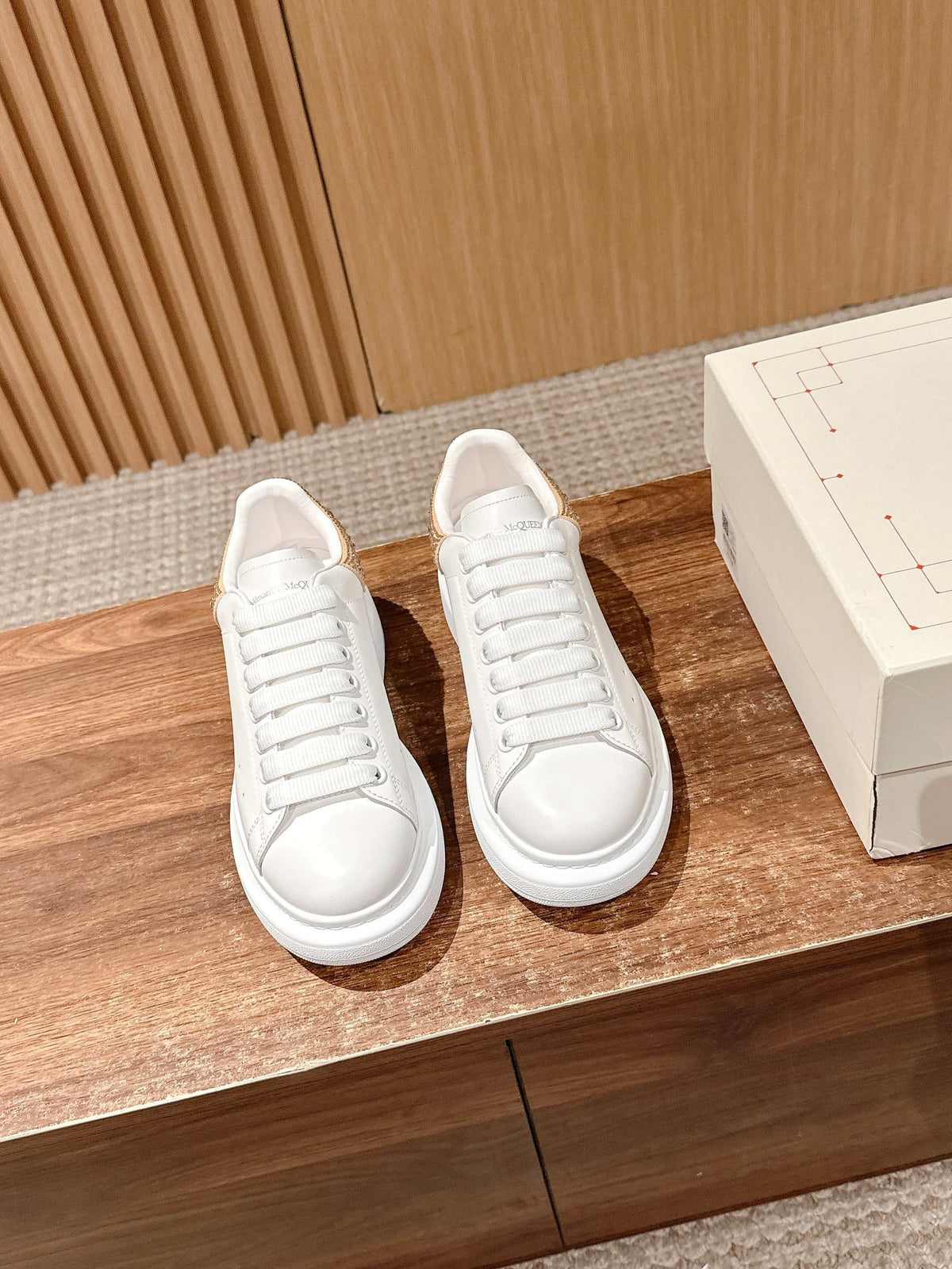 White Leather Plain Platform - Women's
