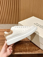 White and Golden Sneakers - Women's