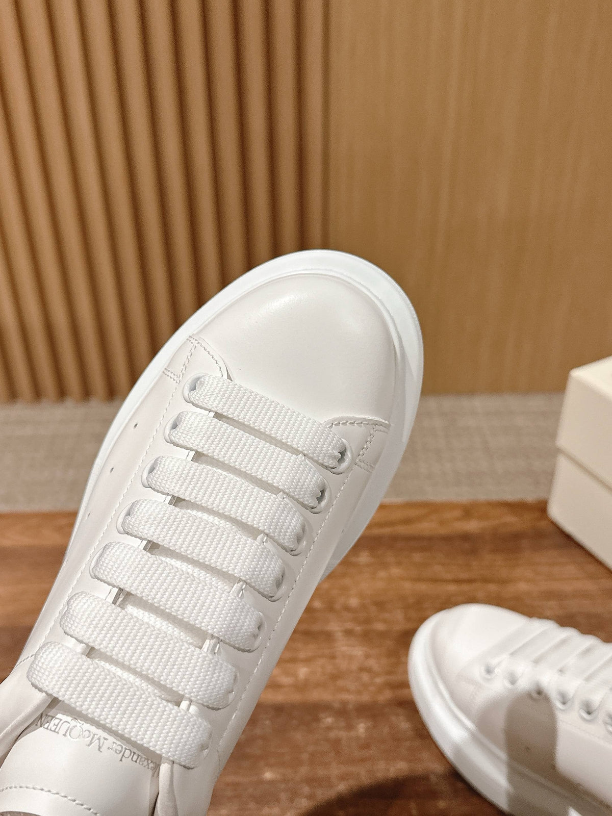 White and Golden Sneakers - Women's