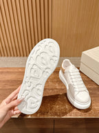 White and Golden Sneakers - Women's